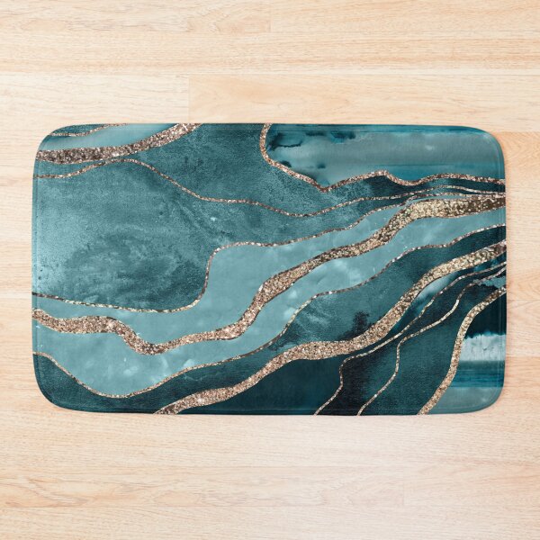 Item preview, Teal Blue Marble Agate Gold Glam #1 (Photo of Glitter Only - Not Reflective) designed and sold by Anita's & Bella's Art.