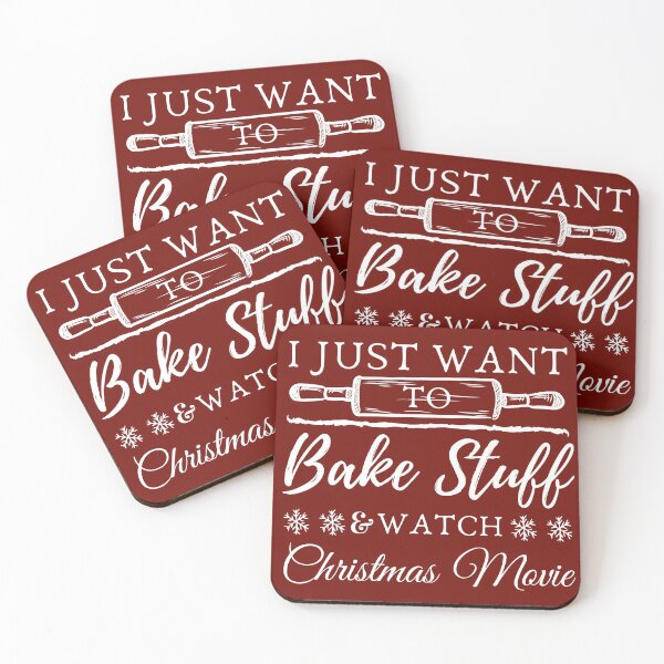 Item preview, I Just Want To Bake Stuff and Watch Christmas Movies Design, Merry Christmas, Christmas Design, Christmas Cookies, Movie Design designed and sold by praewapy.