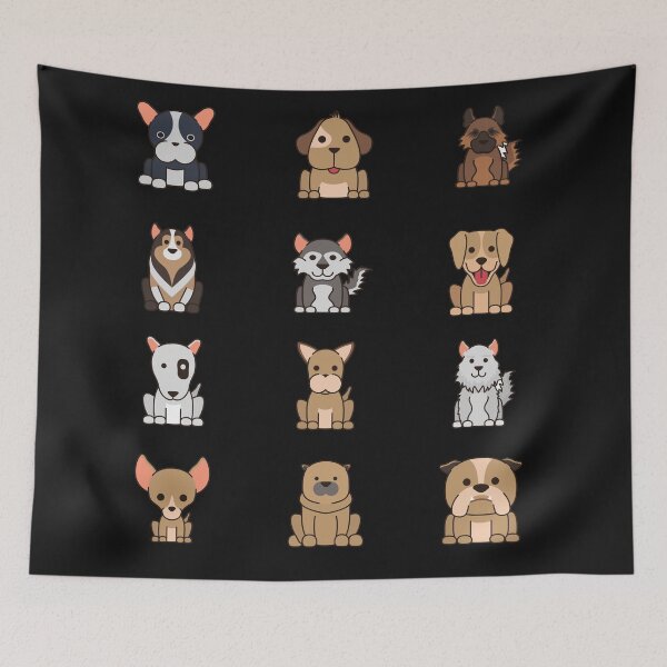 Item preview, Dog Pack Cute Kawaii Cartoon designed and sold by YueHeng Creates ⭐⭐⭐⭐⭐.