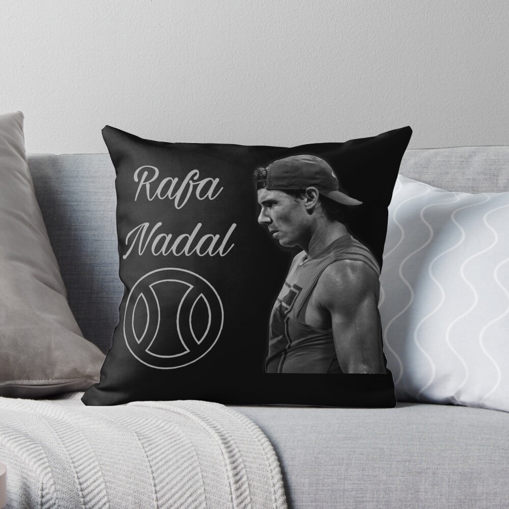 Roger Federer Throw Pillow Cover, Sports Art, Artist Pillow, Black