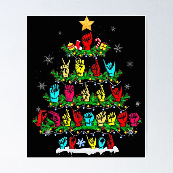 Item preview, Funny ASL Christmas Tree Sign Language Xmas Gift designed and sold by ChristSchroeder.