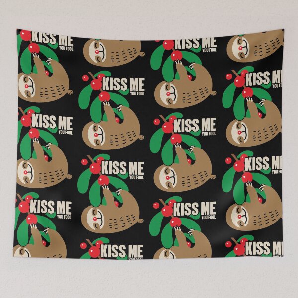 Item preview, Sloth Mistletoe | Kiss Me You Fool Funny Christmas Meme designed and sold by GravitiTees.