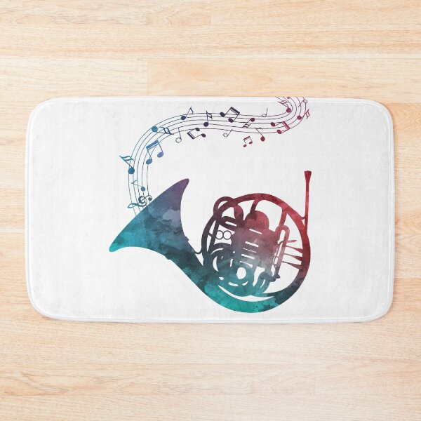 Item preview, French Horn With Music Notes designed and sold by Primroaddesigns.