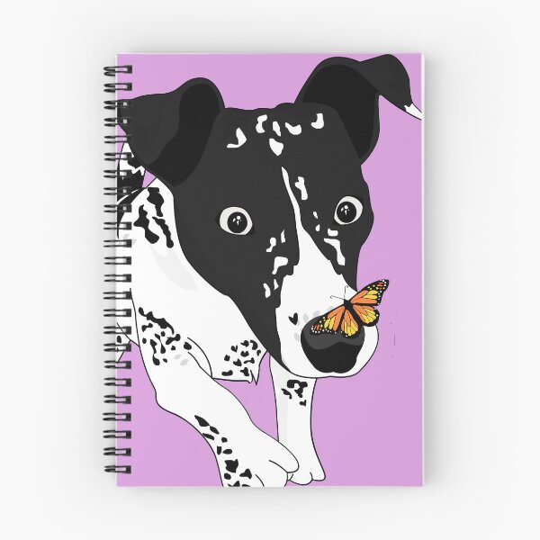 Item preview, Cute black and white dog with a butterfly on its nose, pink version designed and sold by Aura-E.
