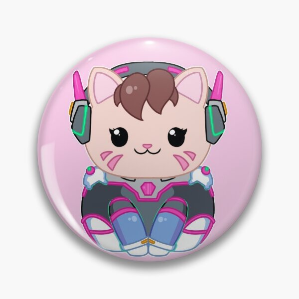 Cute D.Va Overwatch Button Pin Badges Kawaii D.Va Pin Cute D.Va Button Badge Gamer Girl Pin Button Badge I Play To Win Overwatch D.Va