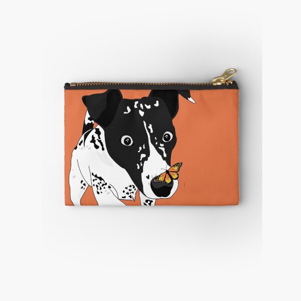 Item preview, Cute black and white dog with a butterfly on its nose, orange version designed and sold by Aura-E.