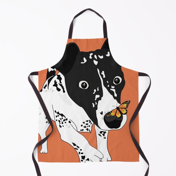 Item preview, Cute black and white dog with a butterfly on its nose, orange version designed and sold by Aura-E.