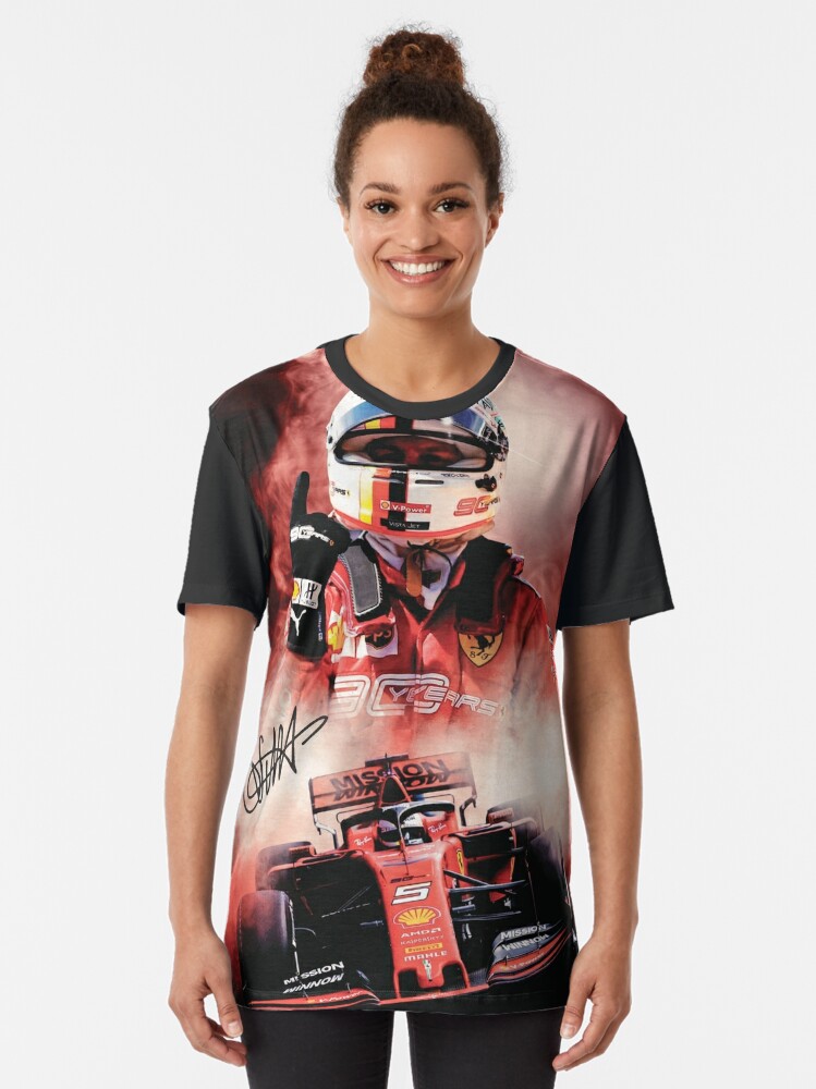 Sebastian Vettel Shirt - Scuderia Ferrari Men's F1 Sebastian Vettel Red ...