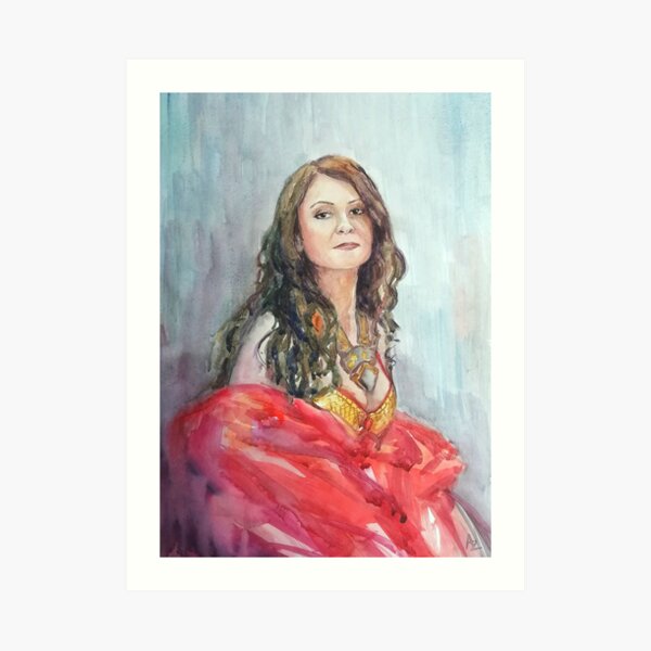 Watercolour portrait of an Eastern Dancer Art Print