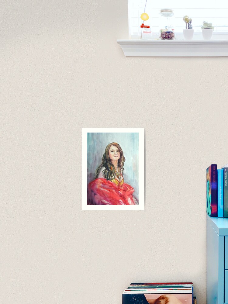Thumbnail 2 of 3, Art Print, Watercolour portrait of an Eastern Dancer designed and sold by Anthropolog.