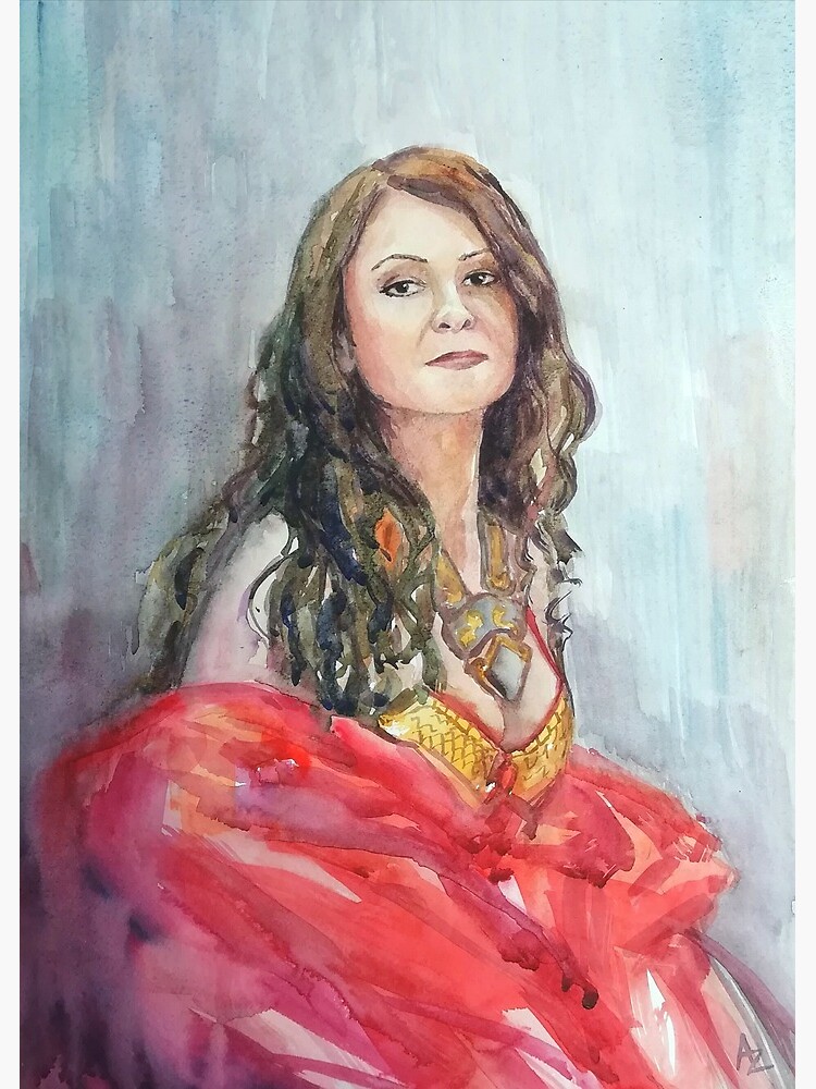 Thumbnail 3 of 3, Art Print, Watercolour portrait of an Eastern Dancer designed and sold by Anthropolog.