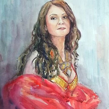 Artwork thumbnail, Watercolour portrait of an Eastern Dancer by Anthropolog