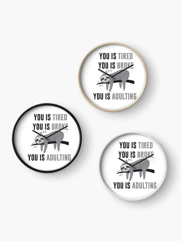 Thumbnail 3 of 4, Clock, Sloth designed and sold by TopBaseline.