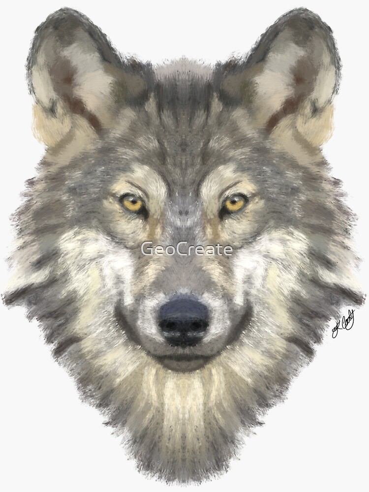 "Wolf Face" Sticker for Sale by GeoCreate Redbubble