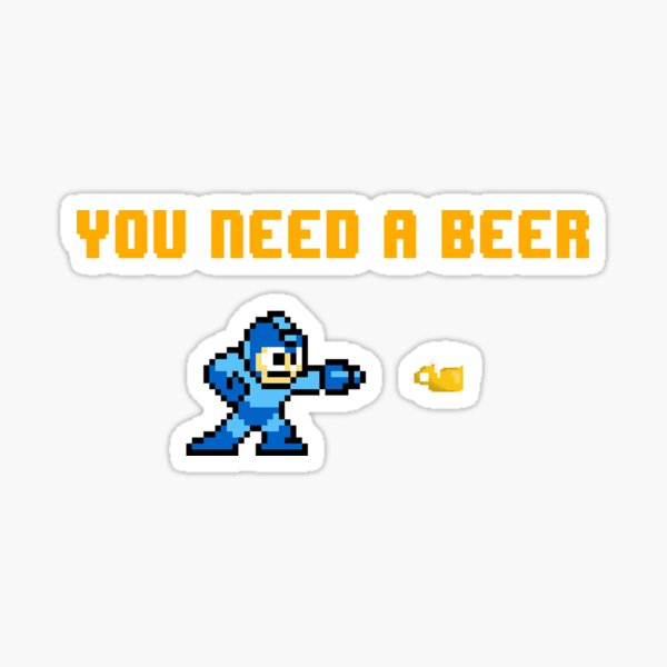 Item preview, Megaman - You Need A Beer designed and sold by J Yaj.