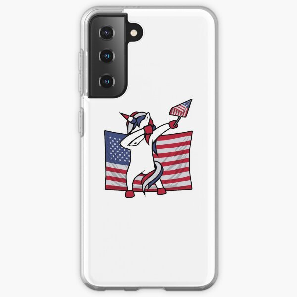 Dab For Freedom Unicorn American Flag Samsung Galaxy Soft Case