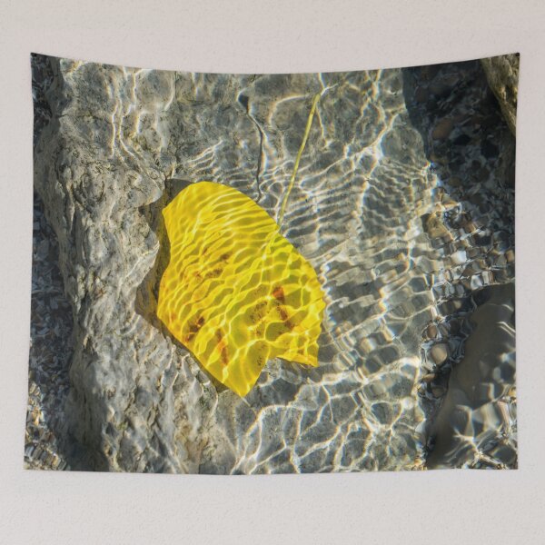 Item preview, Playful Patterns - Brilliant Golden Mesh on an Underwater Tulip Tree Leaf designed and sold by Georgia Mizuleva.