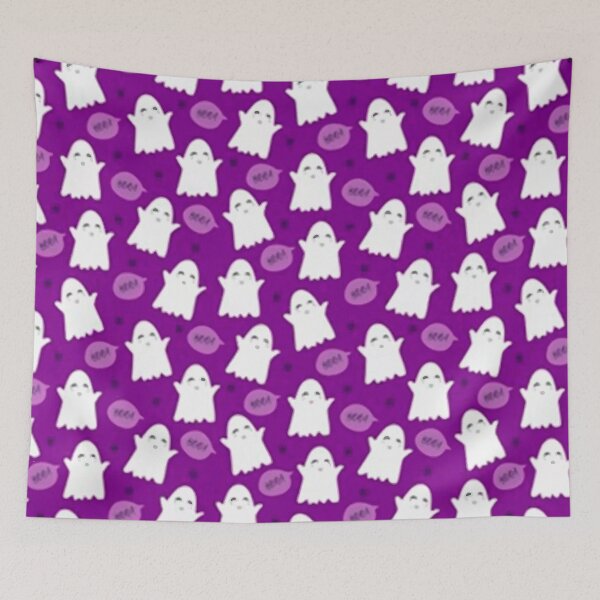 Item preview, Halloween Pattern 3 Ghosts in purple night designed and sold by PrMoonlessNight.