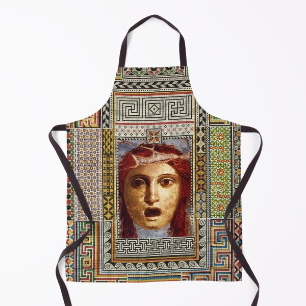 Item preview, THEATER MASK, ANTIQUE ROMAN PAINTING WITH POMPEII MOSAICS PATCHWORK  designed and sold by BulganLumini.