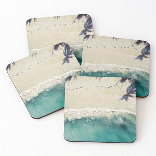 Item preview, White Sand Beach Calm Ocean Waves Silhouette Palm Trees designed and sold by henrymencia.