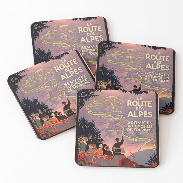 Item preview, Route des Alpes retro poster designed and sold by stickart-marek.