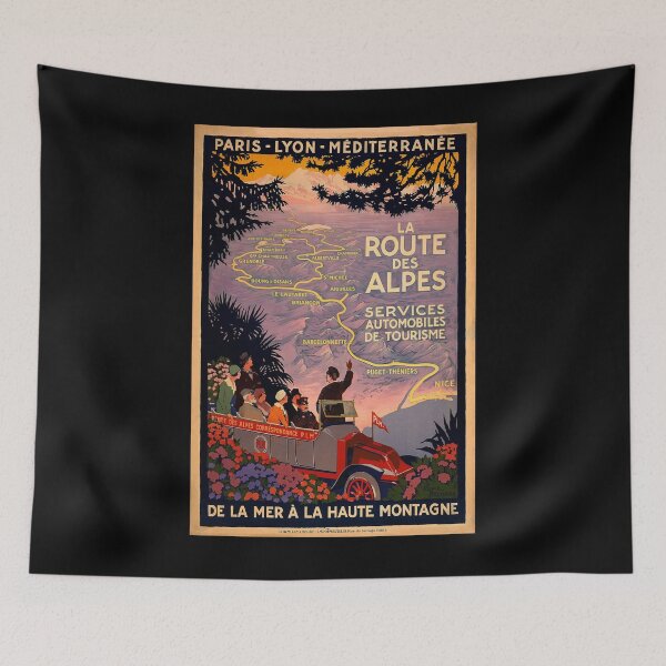 Item preview, Route des Alpes retro poster designed and sold by stickart-marek.