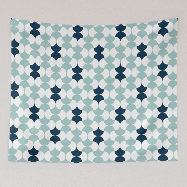 Item preview, Geometric Umbrella - Eggsjell Blue + Navy + White designed and sold by NolkDesign.