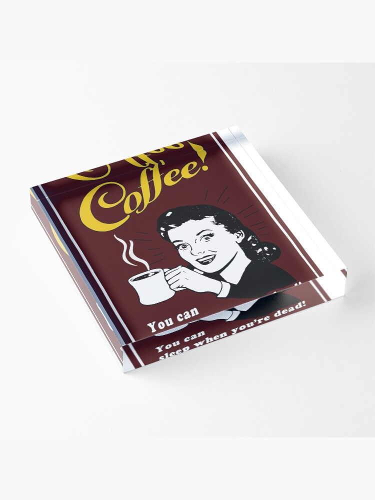 Alternate view of Coffee retro poster Acrylic Block