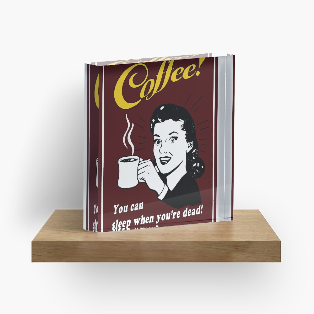 Coffee retro poster Acrylic Block
