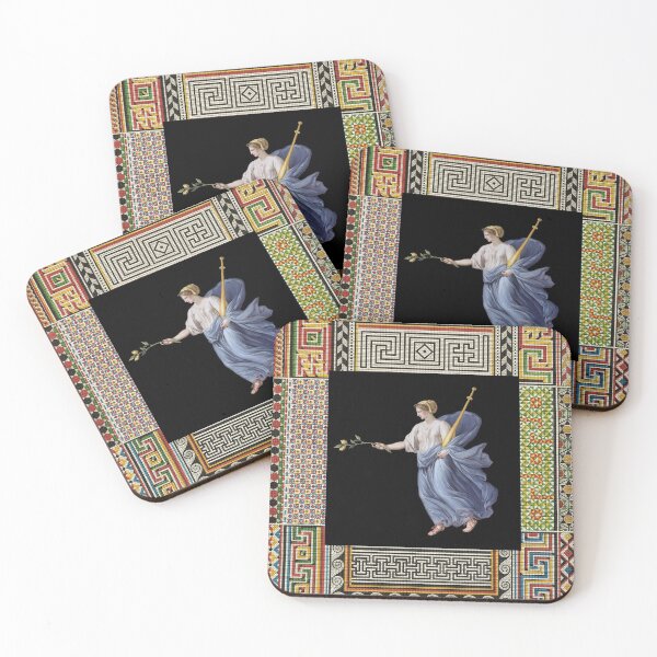 Item preview, DANCING MAENAD HOLDING LIME BRANCH ,ANTIQUE ROMAN PAINTING WITH POMPEII MOSAICS PATCHWORK  designed and sold by BulganLumini.
