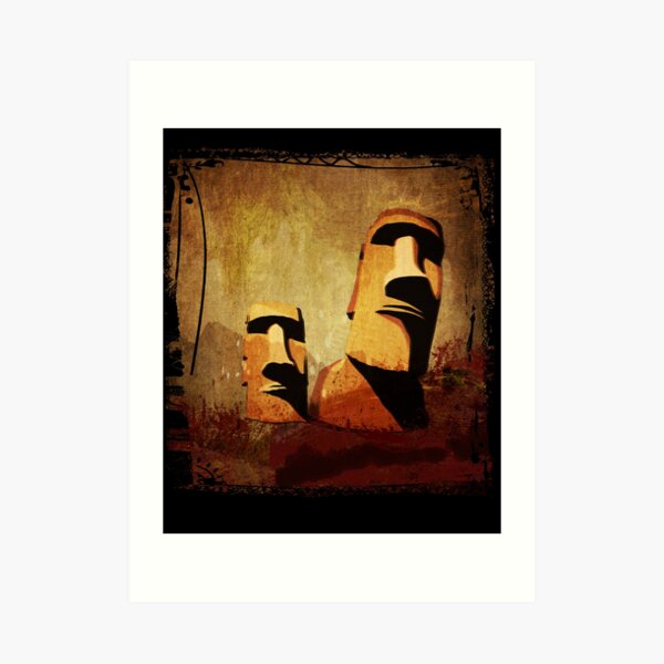 Easter Island Moai Heads Art Print