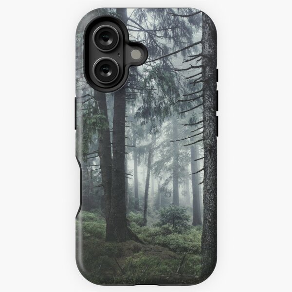 Aperçu de l'œuvre Path Vibes // Wild Romantic Misty Retro Fall Wilderness Fairytale Forest With Cascadia Trees Covered In Magic Blue Fog Season créée et vendue par Tordis Kayma.