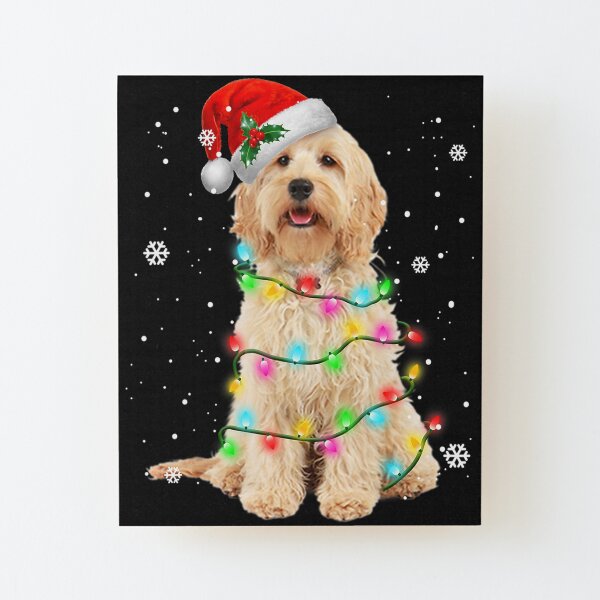 "Goldendoodle Dog Tree Christmas Sweater Xmas" Mounted Print by ChristinaHirsch Redbubble