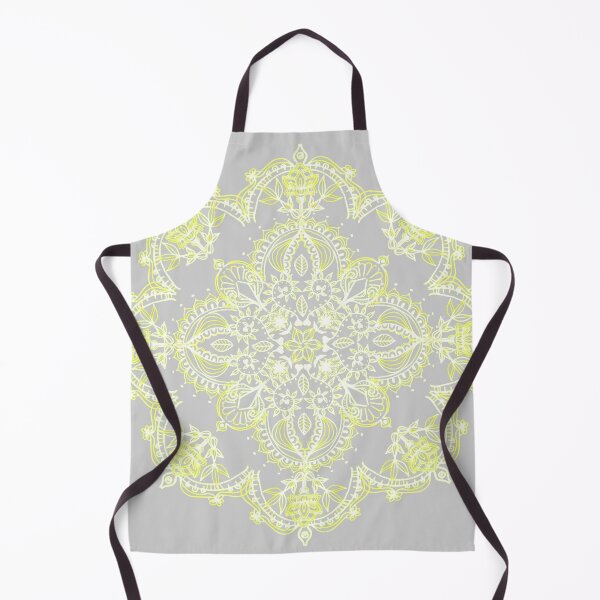 Item preview, Pale Lemon Yellow Lace Mandala on Grey designed and sold by micklyn.