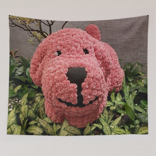 Item preview, Pink Dog Made Of Flower designed and sold by PlusAdore.