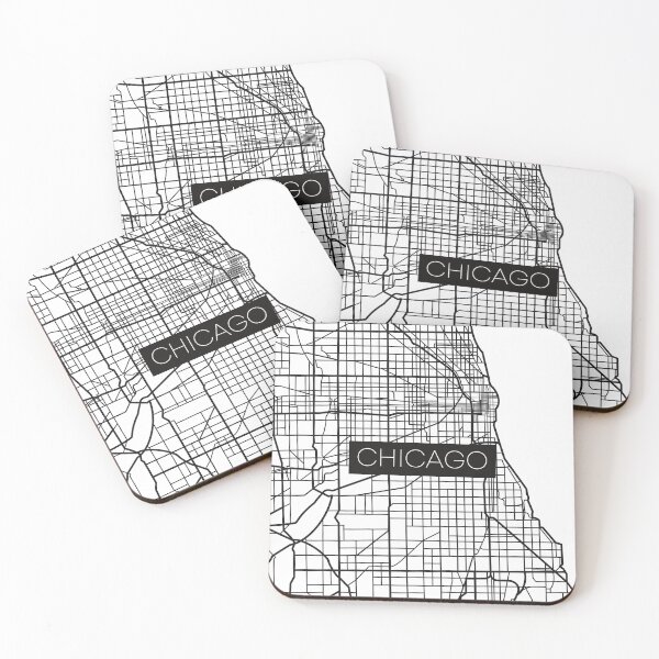 Item preview, Chicago Street Map Black and White Transparent designed and sold by HelloGentry.