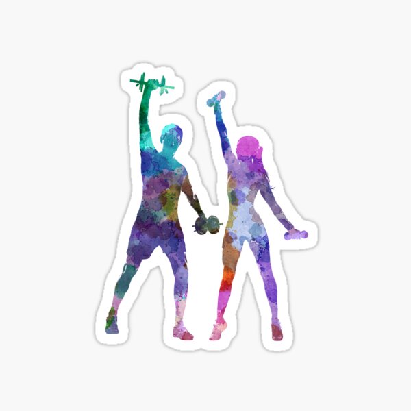 Item preview, woman exercising with man coach designed and sold by paulrommer.