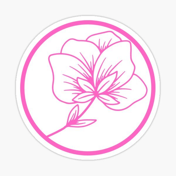 "Pink flower logo" Sticker for Sale by Dankio Redbubble