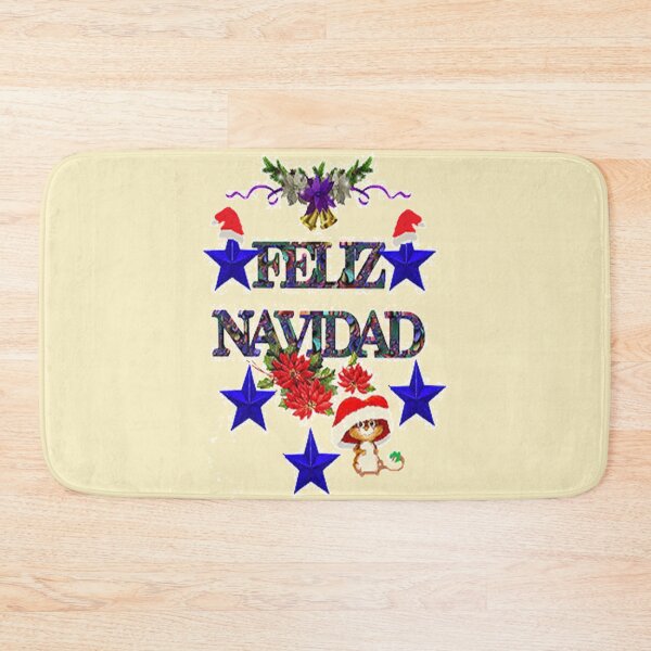 Item preview, Feliz Navidad, Blue stars, Festive Cute Santa, Grinch and Plaid Christmas, Family Christmas Making Memories designed and sold by Adri Barnard.