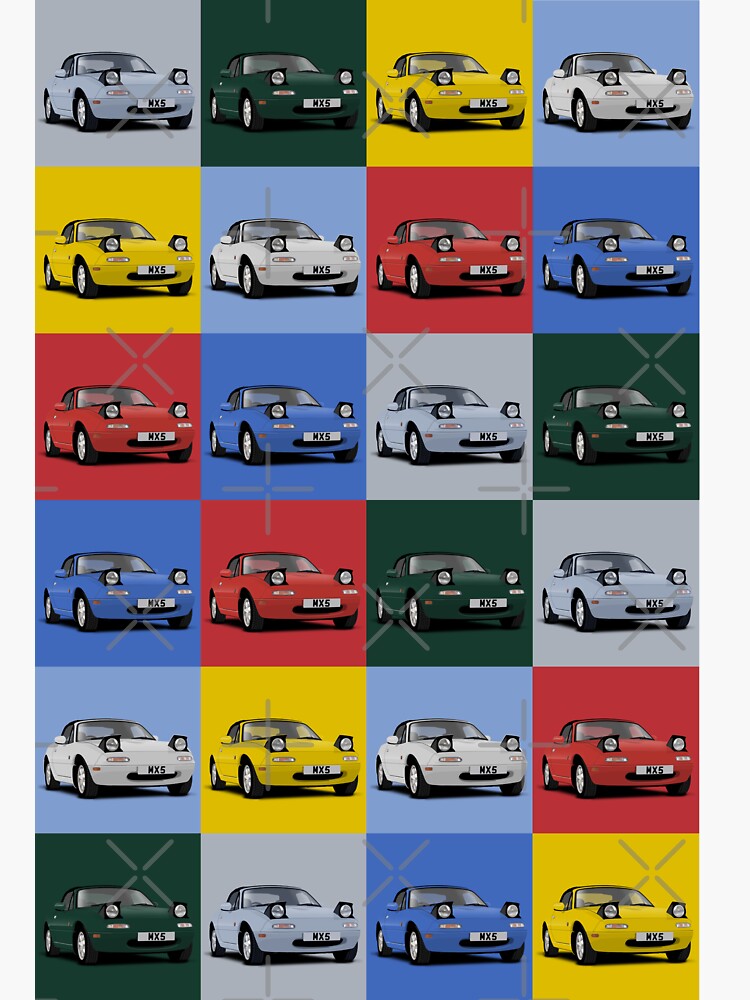 Mazda Mx5 Eunos Mk1 Pop Art Sticker For Sale By Bocjohn Redbubble