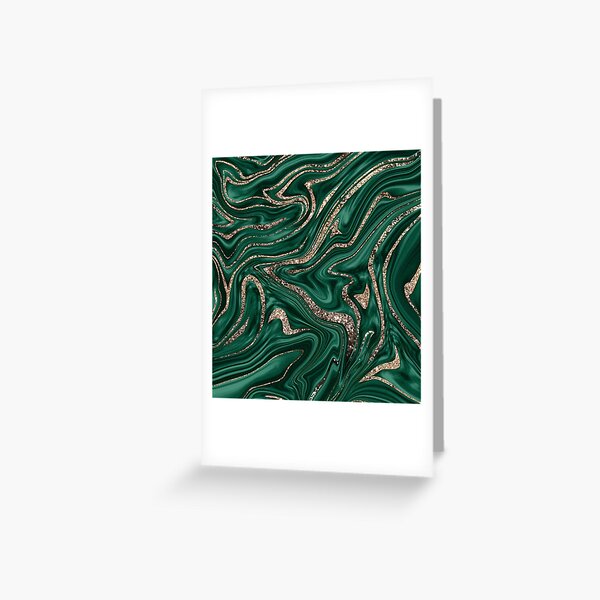 emerald green gold glitter Greeting Card