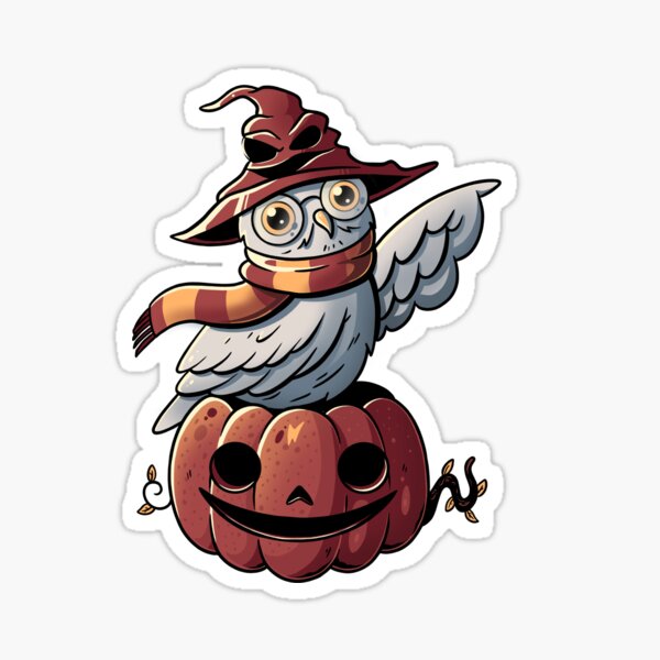 Spooky Magic - Cute Pumpkin Owl Halloween Sticker