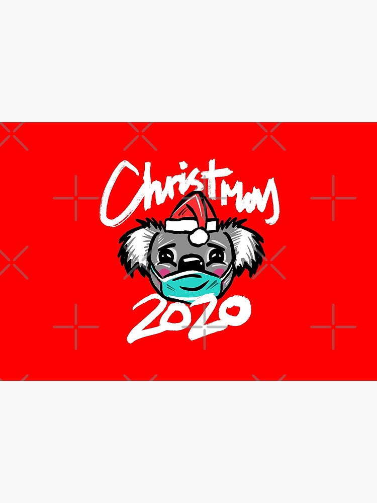 Australian Christmas 2020 T-Shirt, Christmas Koala Tee with Aussie Koala wearing a Face Mask and Christmas Hat, Funny Christmas Shirt for Aussies by sketchNkustom
