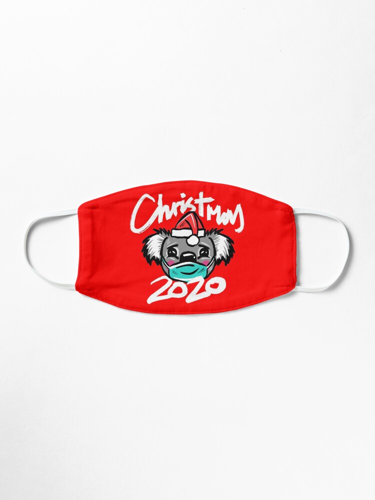 Alternate view of Australian Christmas 2020 T-Shirt, Christmas Koala Tee with Aussie Koala wearing a Face Mask and Christmas Hat, Funny Christmas Shirt for Aussies Mask