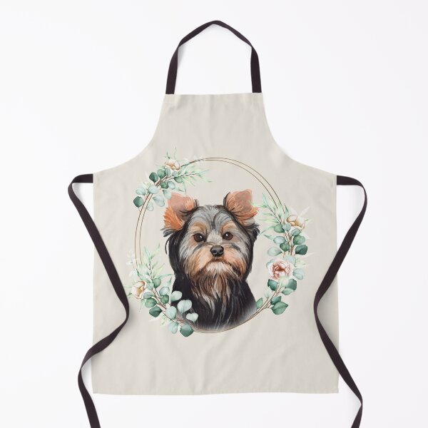 Item preview, Australian Silky Terrier Dog in a Floral Gold Wreath Frame designed and sold by Alicia Chee.