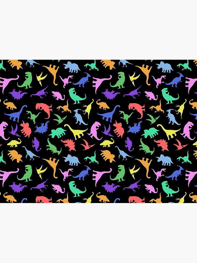 Fun Dinosaur Pattern (Black Background) by jezkemp