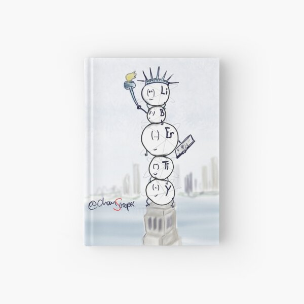 Atomic Statue of Liberty Chemistry Cartoon Hardcover Journal