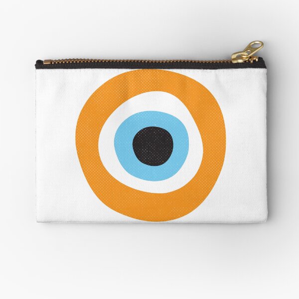 Orange Evil Eye Symbol Zipper Pouch