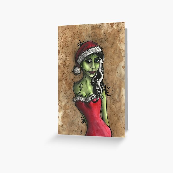 Bride of Frankenstein Christmas Greeting Card