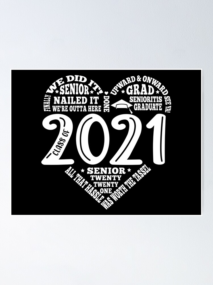 "Class of 2021 Grad, Graduation Cap" Poster by brackerdesign Redbubble